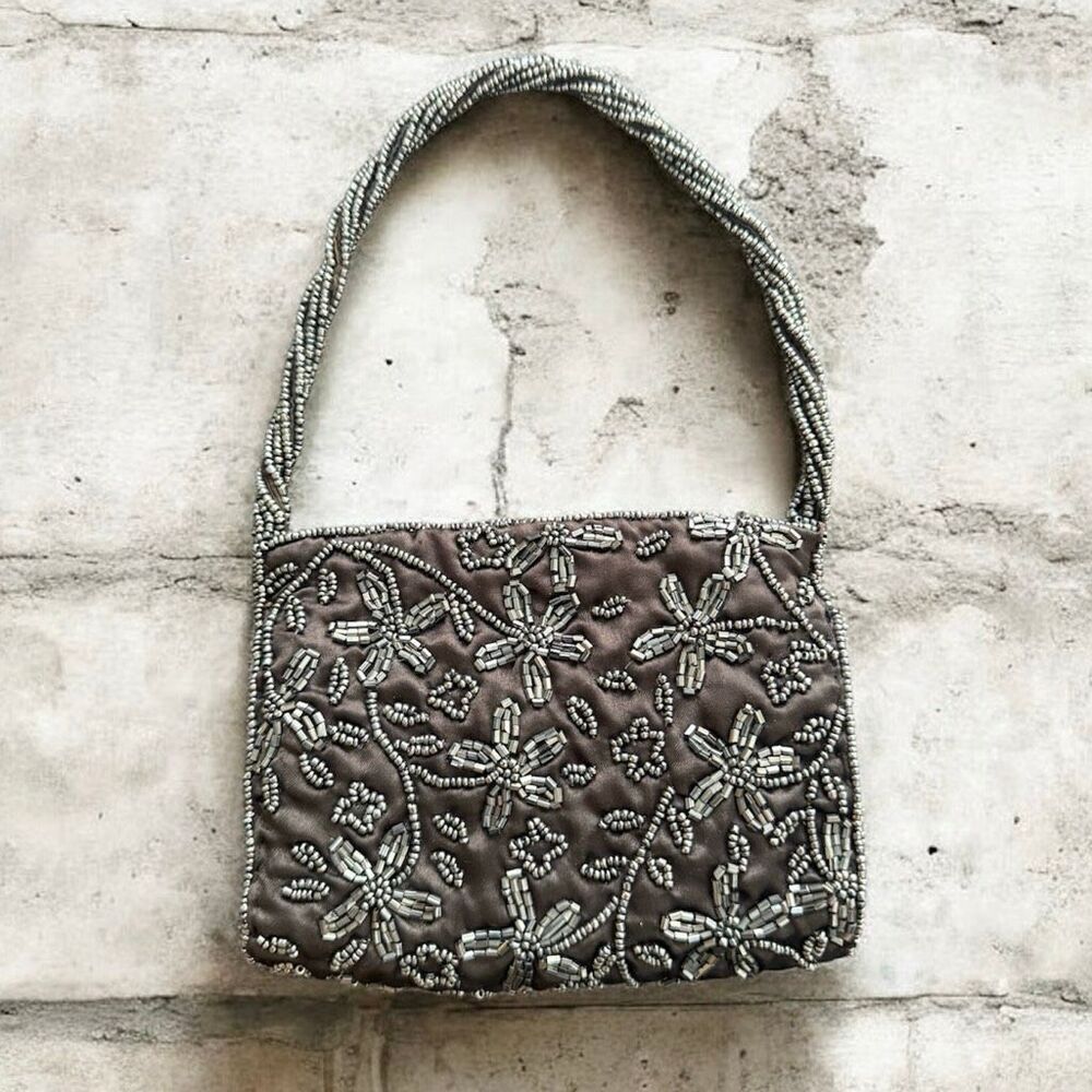 Moyna Silk Beaded Mini Evening Bag NWOT